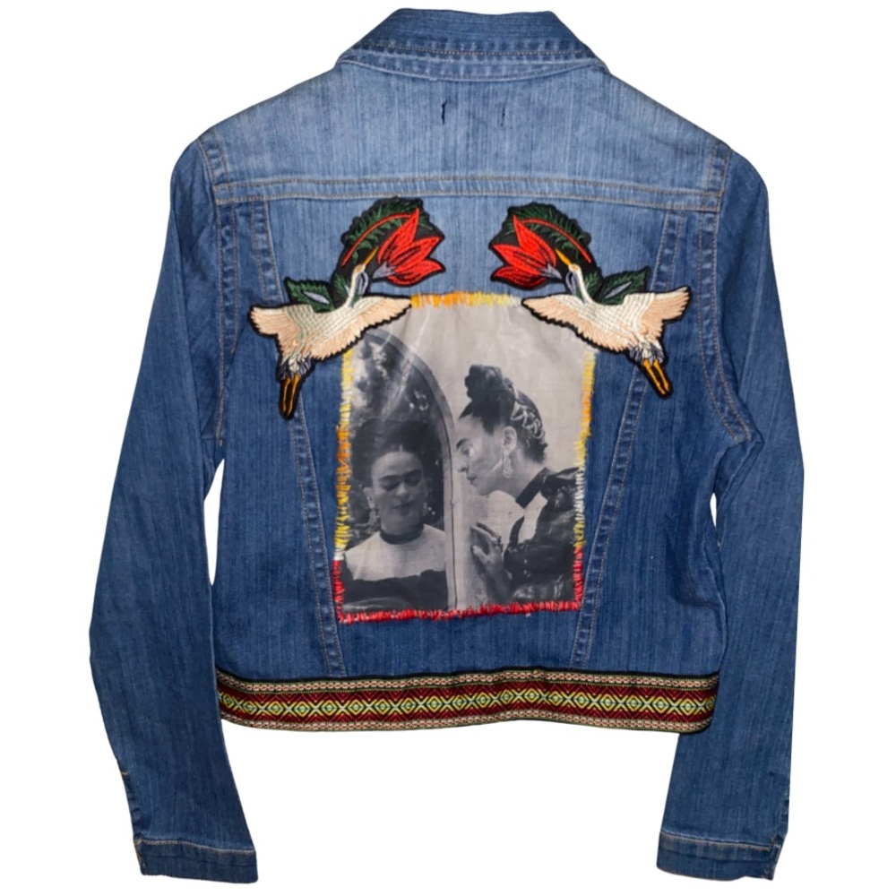 Women’s jean jacket custom frida design
